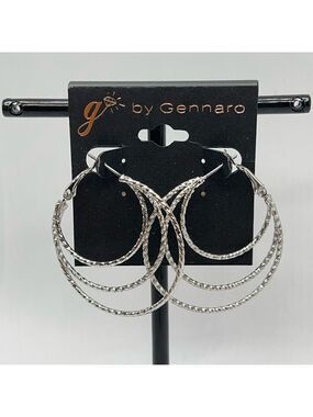 Silver Duo Circle G by Gennaro Earrings